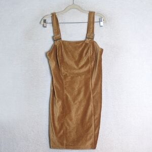 No Boundaries Junior's Brown Corduroy‎ Overall Preppy Dress Size L